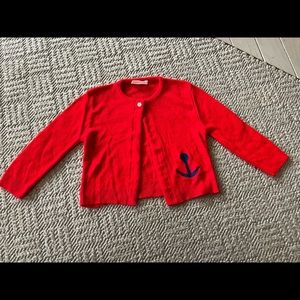 NWOT Vintage 4-6 yr Cardigan Sweater with Anchor Appliqué